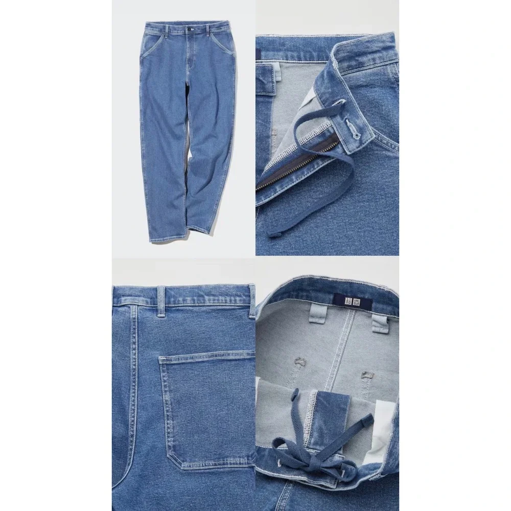 Uniqlo Utility Painter Pants Mens Small Blue Denim Carpenter Jeans Hammer Loop
